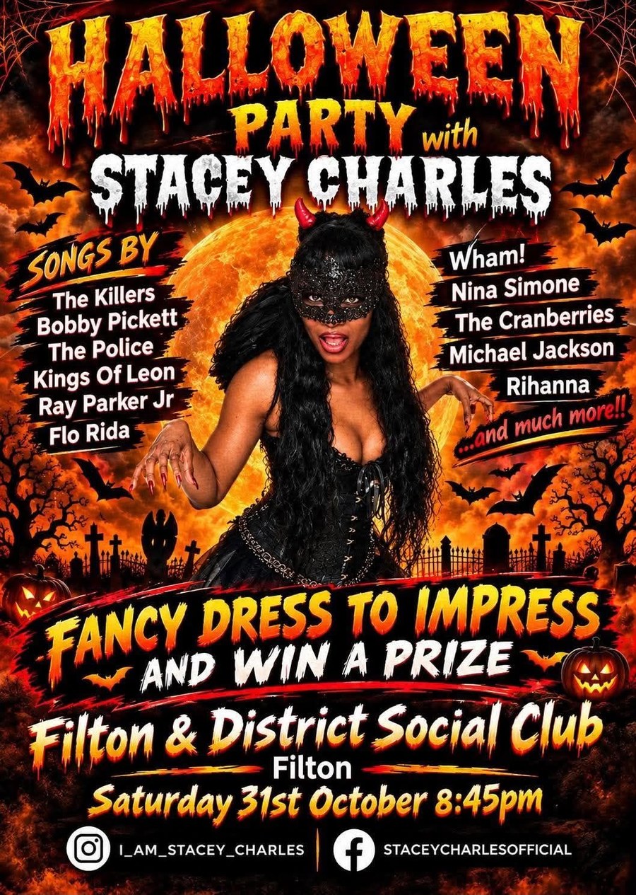 Poster for Stacey Charles at Filton & District Social Club